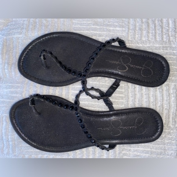Jessica Simpson Karlee Thong Flat Sandals Black Size 7M - Picture 4 of 9